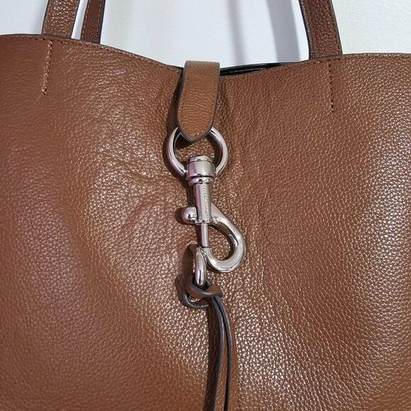 EUC REBECCA MINKOFF MEGAN LEATHER TOTE BROWN LARGE - Picture 8 of 16